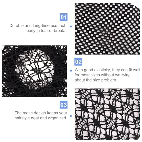 Miniatura 8 de LALAFINA 8 piezas de malla elástica para moño, cubierta de moño, malla elástica invisible, para ballet, baile, banco, empleado de nailon