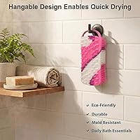 Vista 5 de 2 piezas de esponja corporal de silicona, esponja de baño y ducha exfoliante 2 en 1, esponja de loofah de silicona suave para piel sensible