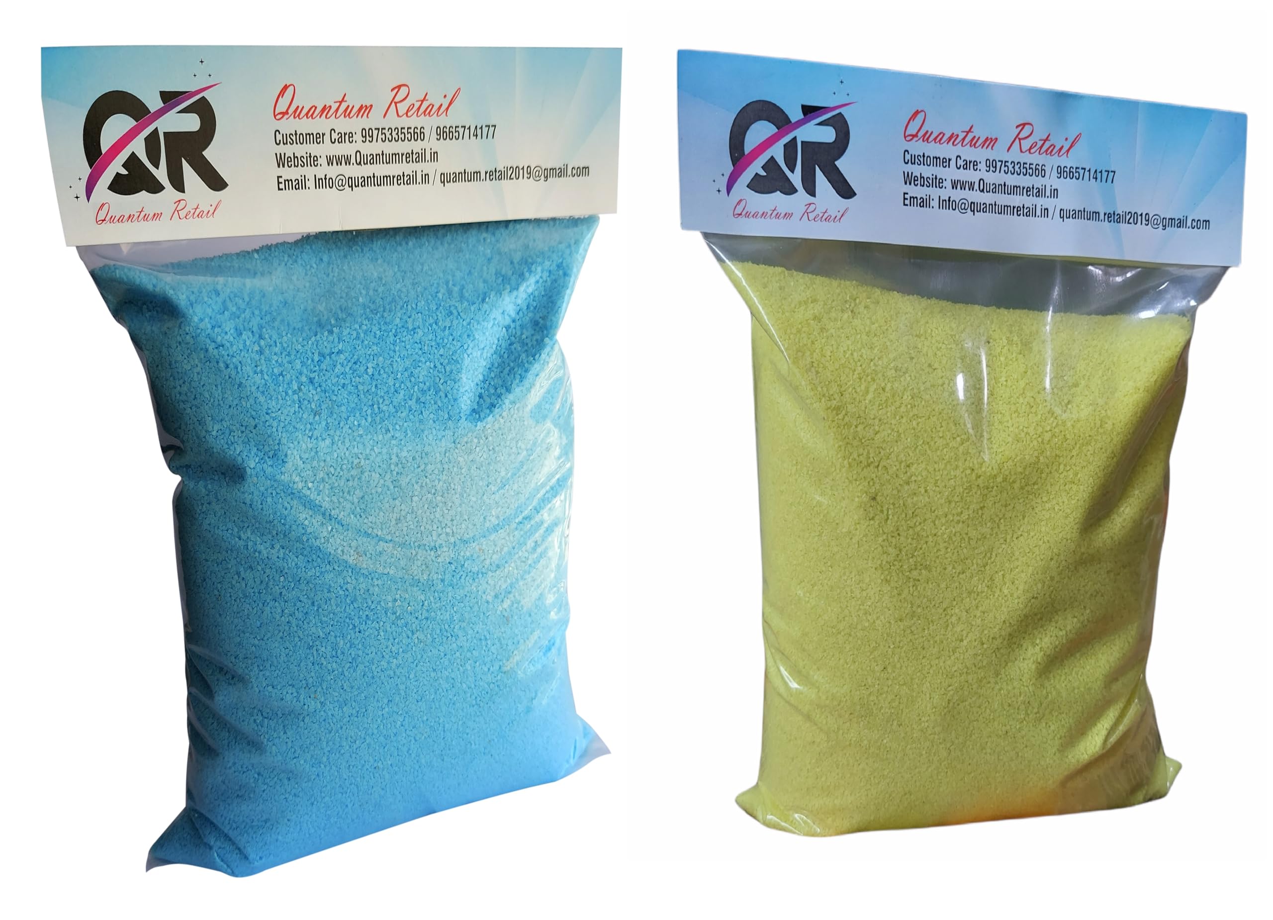 Quantum Retail-Sugar Size Sand Gravel for Aquarium/Home & Garden/Lawn Decoration/Aquarium Substrate/Terrarium/Quartz Sand/Aquarium Sand for Fish Tank (450 gms-Blue + 450 gms-Yellow) (B0CL1Z7HHL) Amazon Price History, Amazon Price Tracker