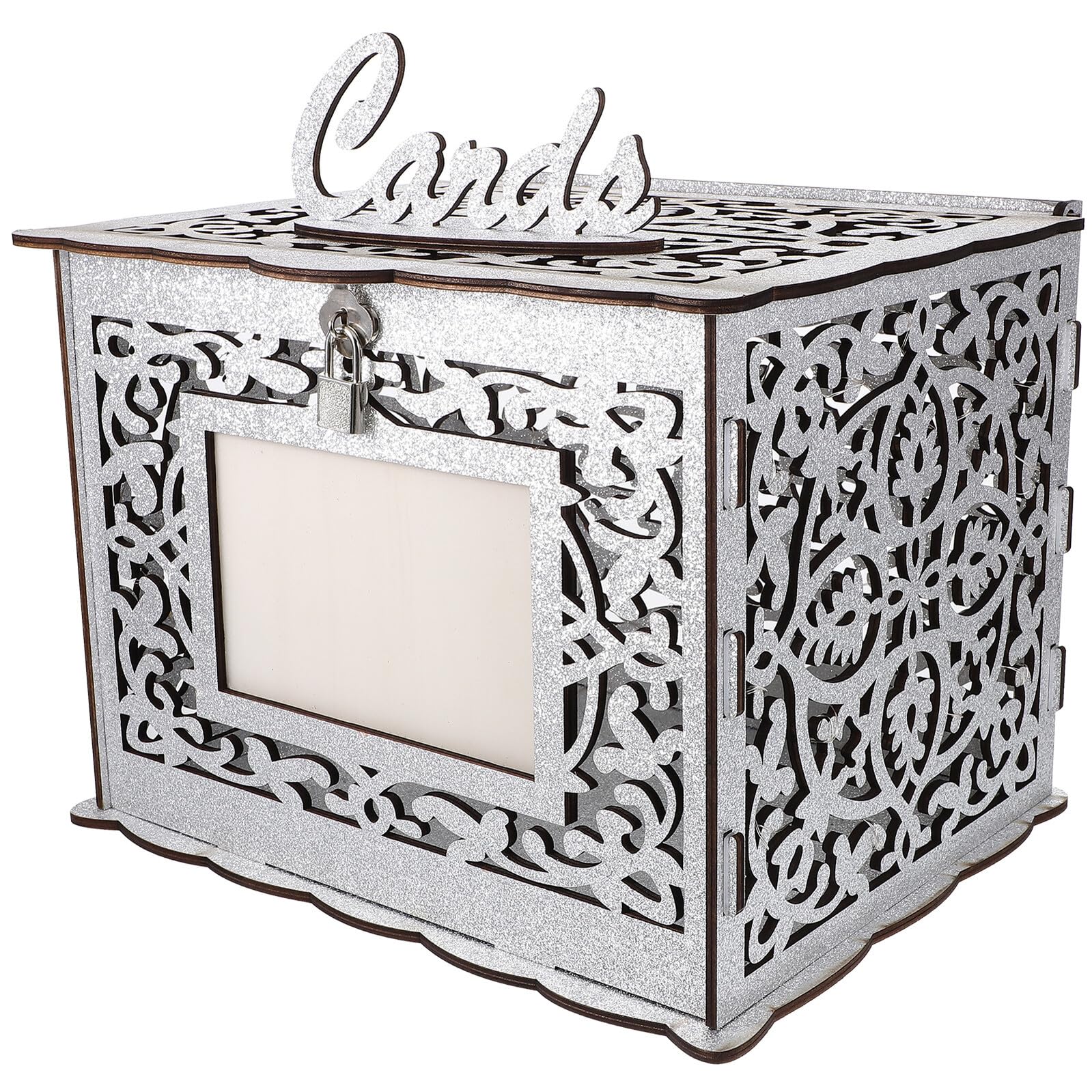 Caja de madera para tarjetas de boda en banquetes rústicos y rincones de firmas diy