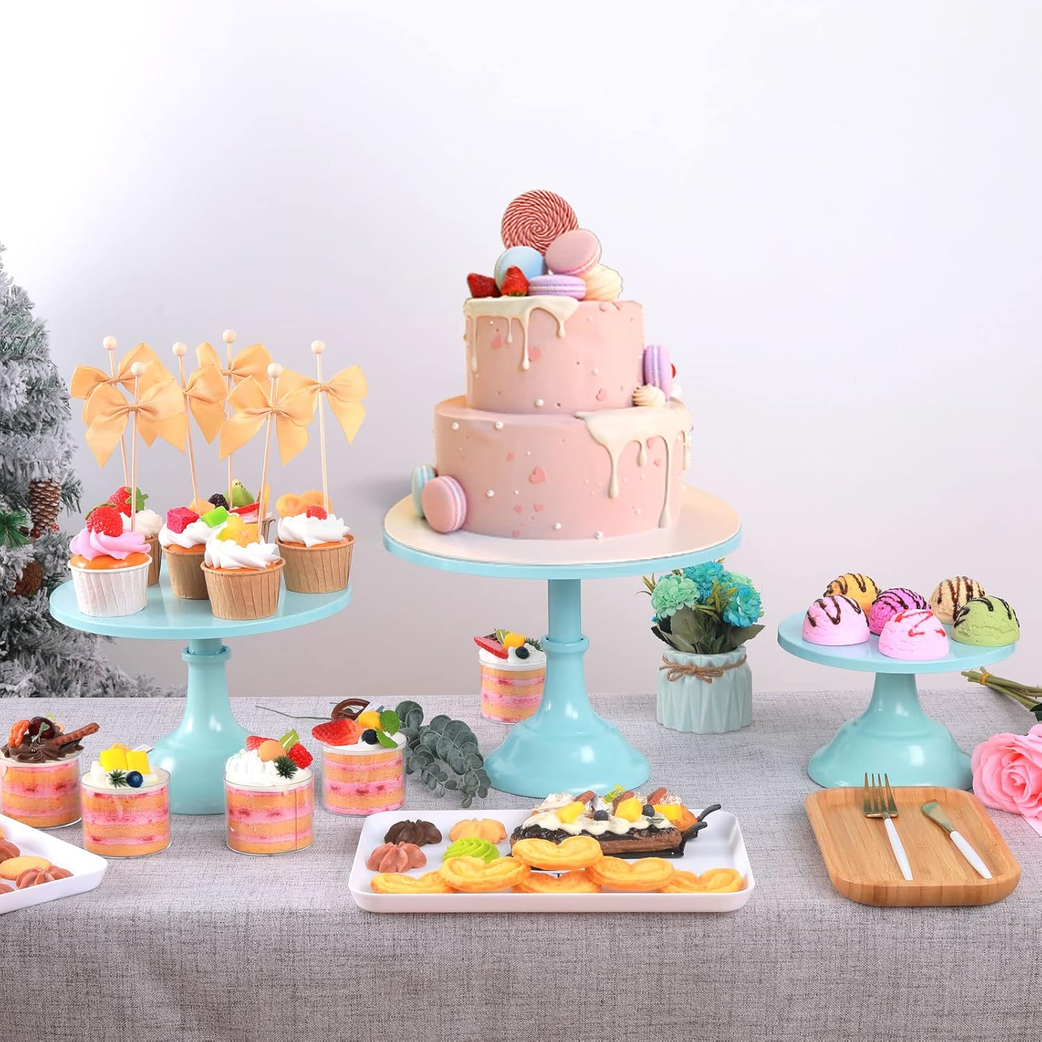 3 Piece Cake Pop Stand Set, Blue Perfect Display Uganda Ubuy