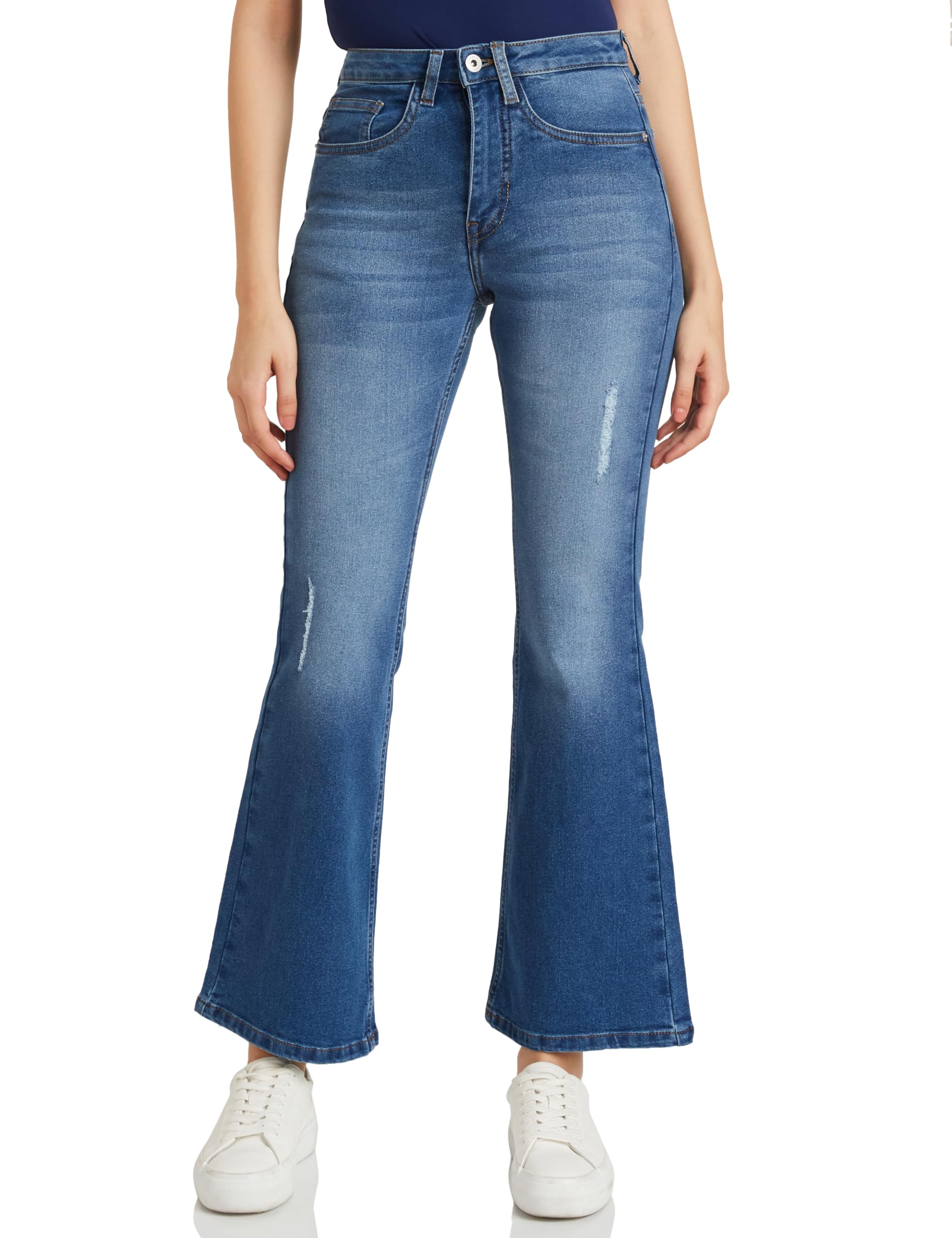 amazon brand - symbol Women's Mid Waist Bootcut Jeans | Full Length-picture-50