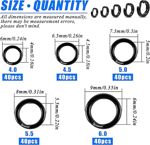 Miniatura 2 de Stainless Steel Split Ring for Fishing Lures 200pcs Jig Split Ring Saltwater Fishing Tackle Line Connector Split Rings Freshwater Loop for Lure