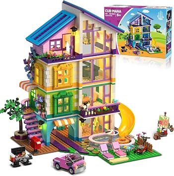 CUBIMANA CUBIMANA Grande Villa de Poupée Friends avec Éclairage LED (1317 Pièces)