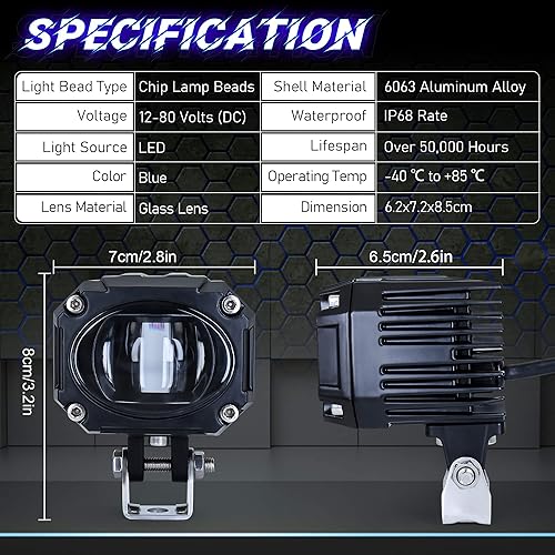 Miniatura 6 de eTzone Nueva carretilla elevadora LED luz azul luz de línea recta carretilla elevadora luz de seguridad 10W DC 10-80V Almacén Área peligrosa