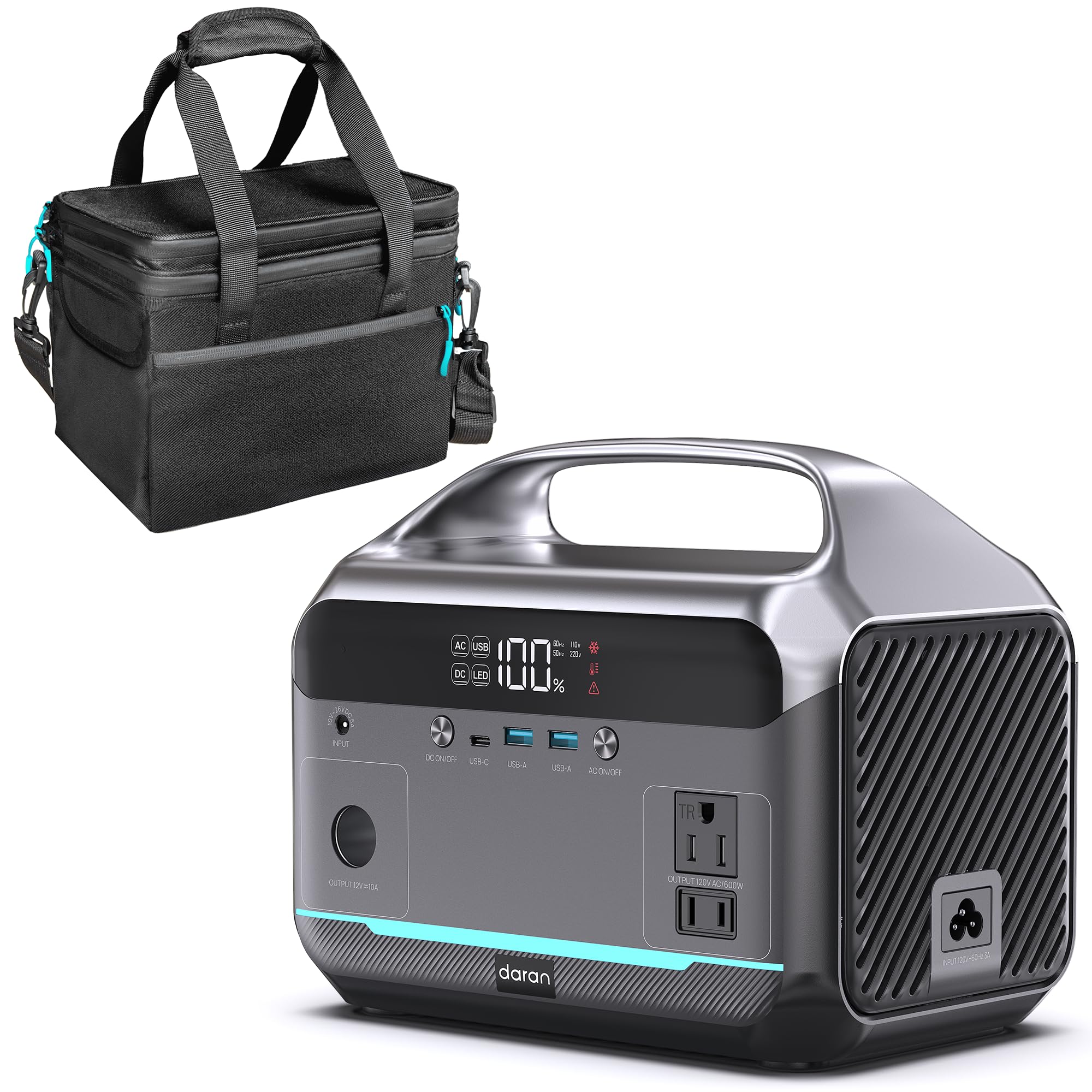 Amazon.com: DaranEner Portable Power Station 600W with Bag, 288Wh