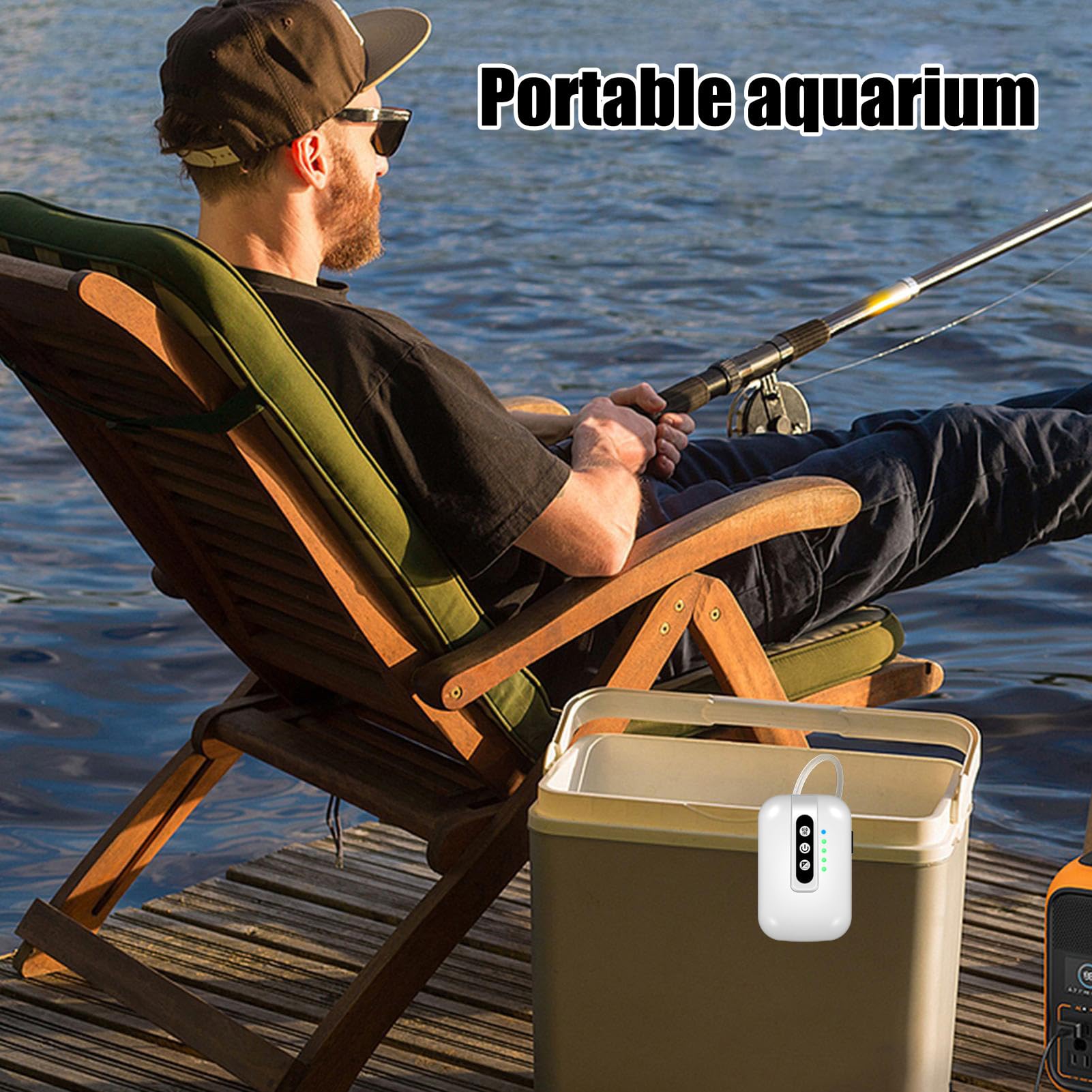 Bomba de Aire para Acuario Bomba de Aire Silenciosa | Recargable USB Portátil Para Carnada Viva Acuarios Estanques Hidroponía