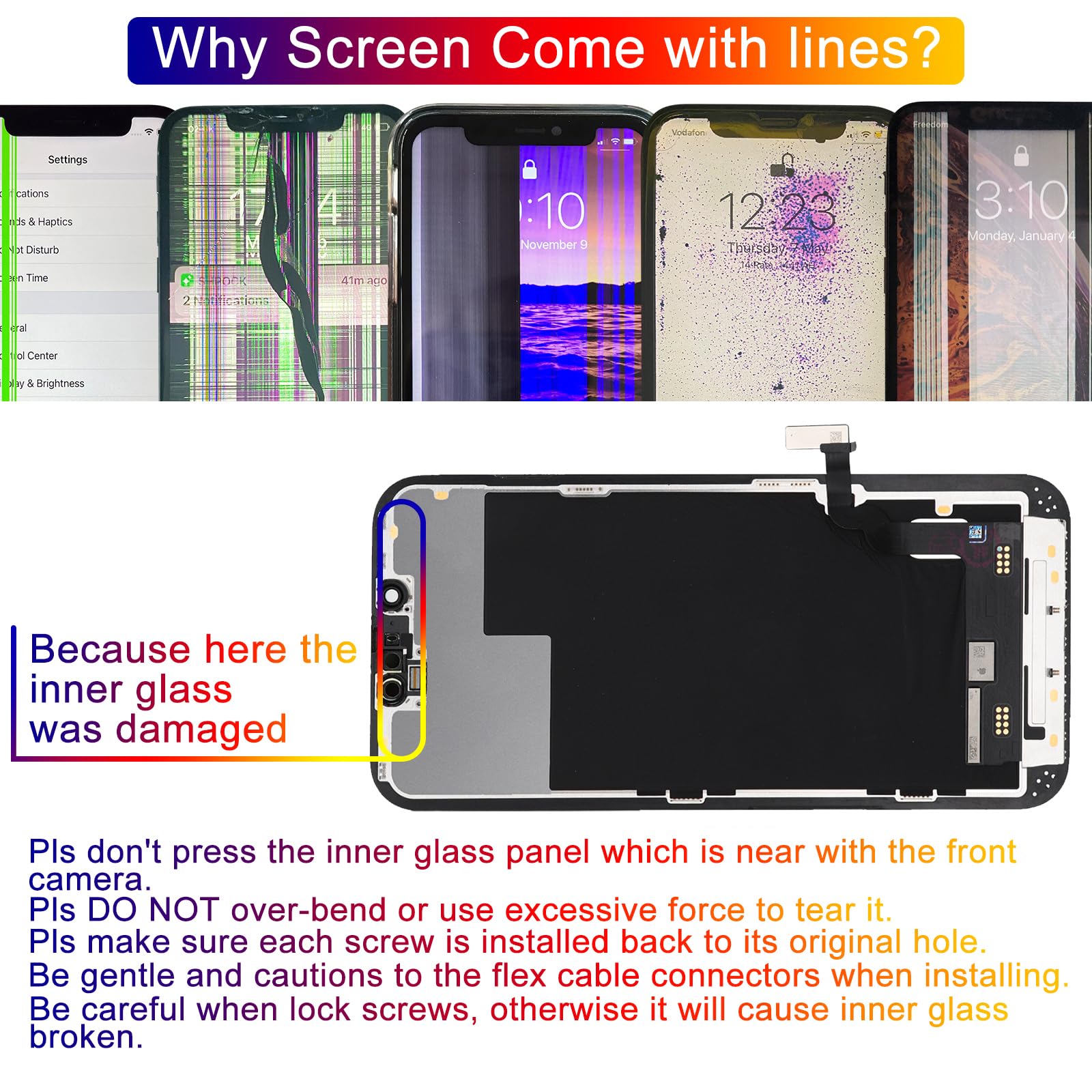 コンピュータ・IT iPhone13 Screen for iPhone 13 (A2633, A2482, A2631, A2634) Screen