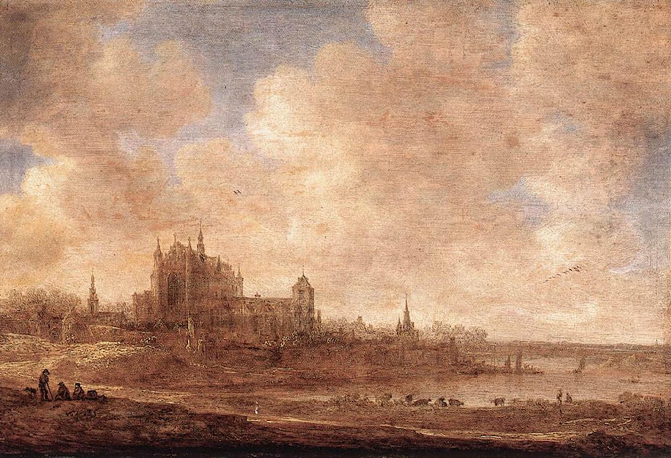 POSTERIIk Famous Animal Posters Vintage Picture View of Leiden by Jan Van Goyen Modern Wall Decor for Home Decor 60x90cm