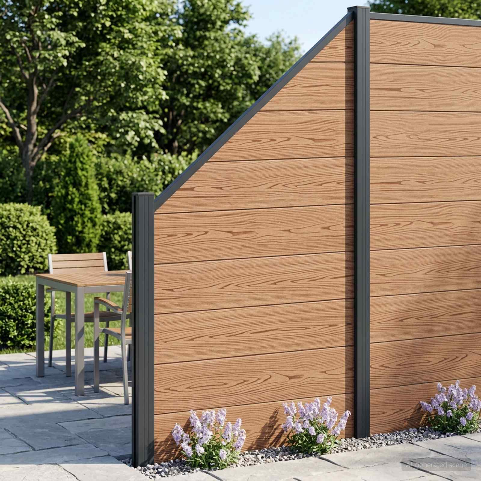 vidaXL zaunset 95 x 180 cm WPC und Aluminium Braun