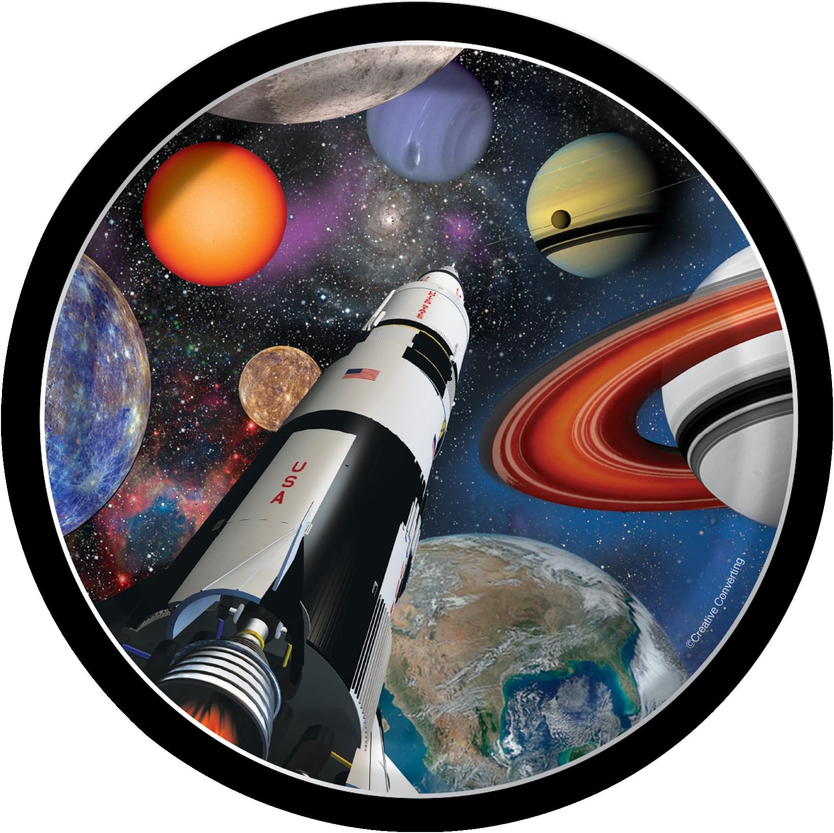 Creative Converting Space Blast Sturdy Style Paper Lunch Plates (8 Count), 7