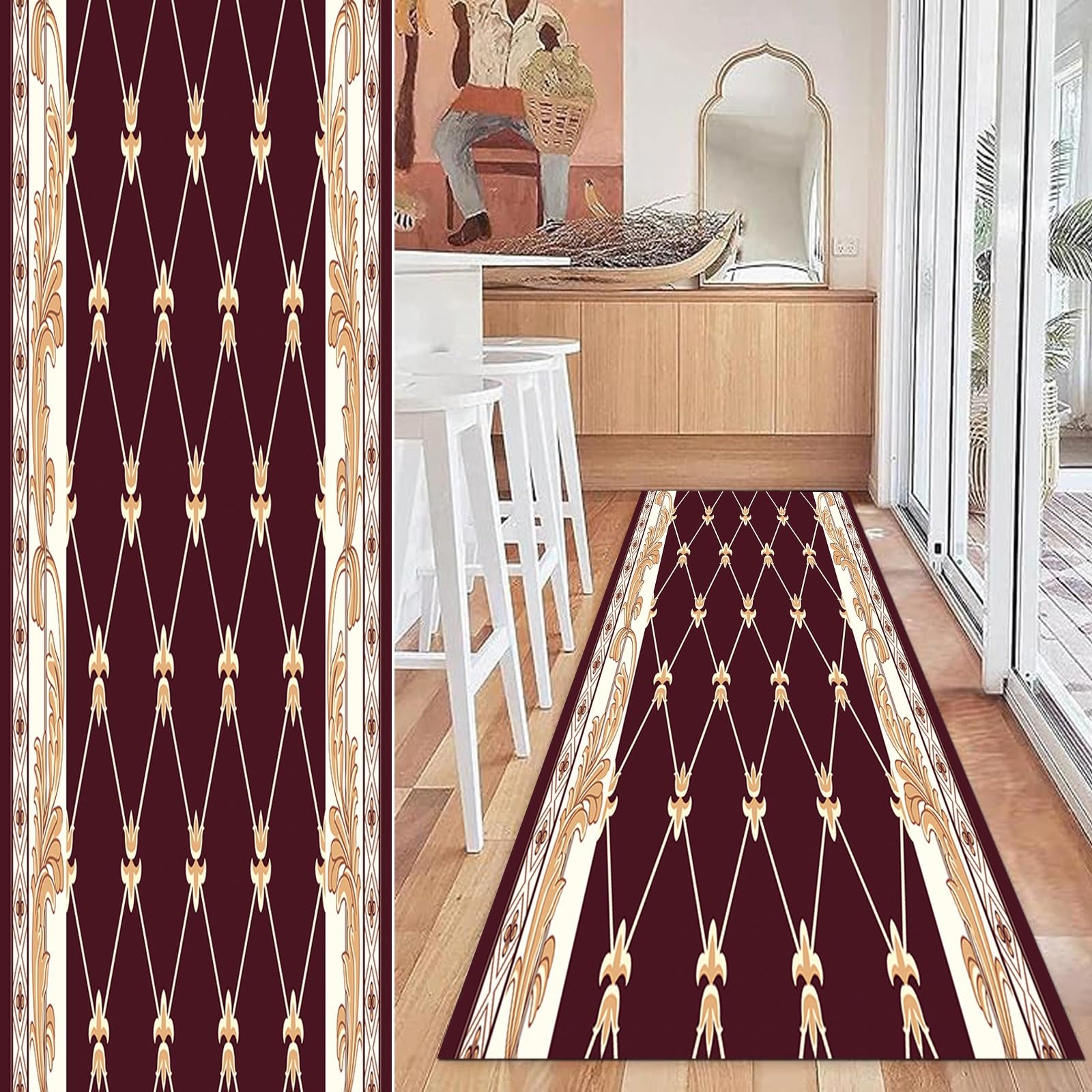 Alfombra pasillo larga antideslizante moderna para solucionar suelos resbaladizos en escaleras