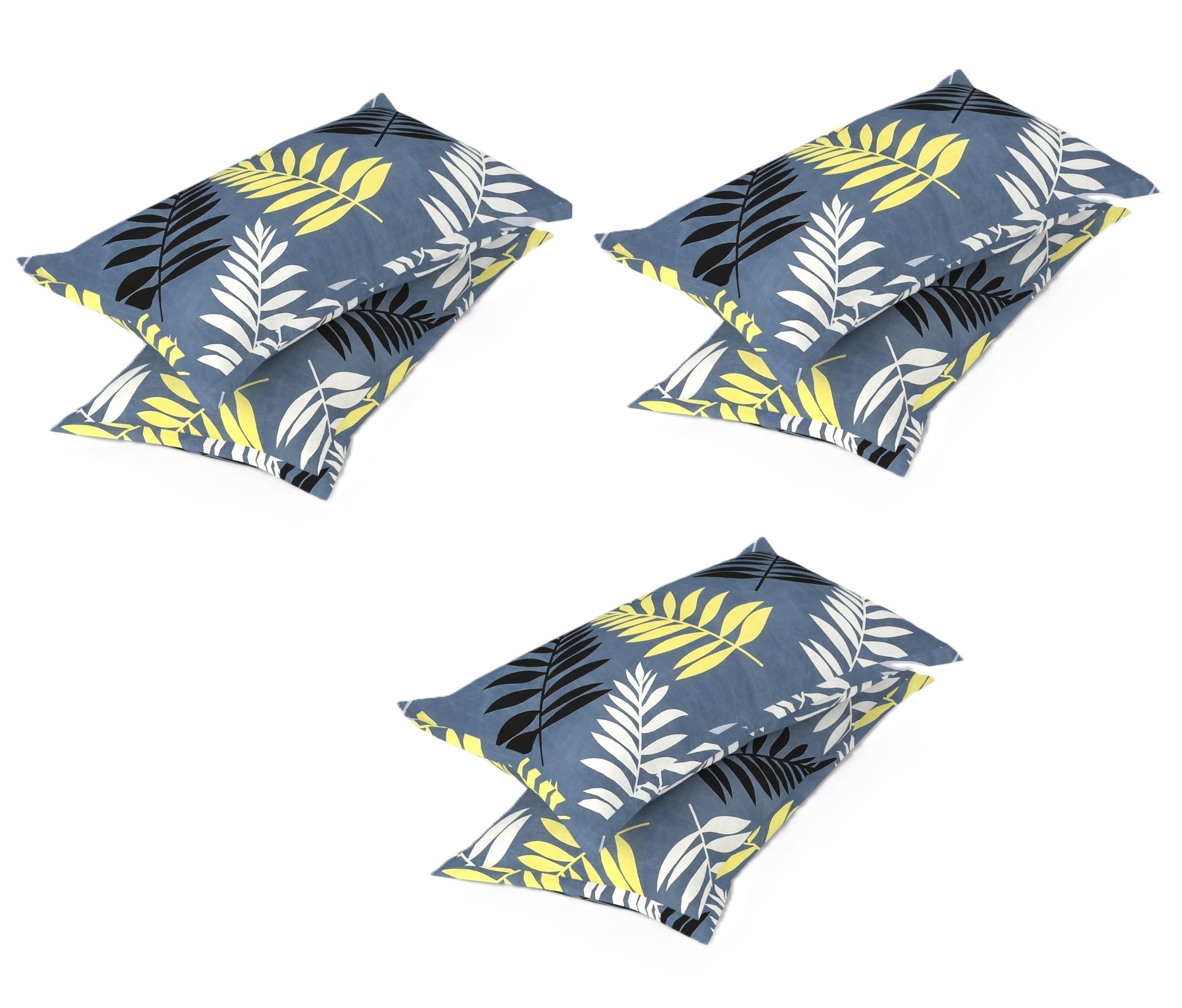 Printed Pillow Covers, Set of 6, Multicolour Tropical & Geometric (Grey) | Leaf & Geometric Print, Pack of 6 Covers, Vibrant Multicolour, Bedroom Decor, Soft Fabric-image-17
