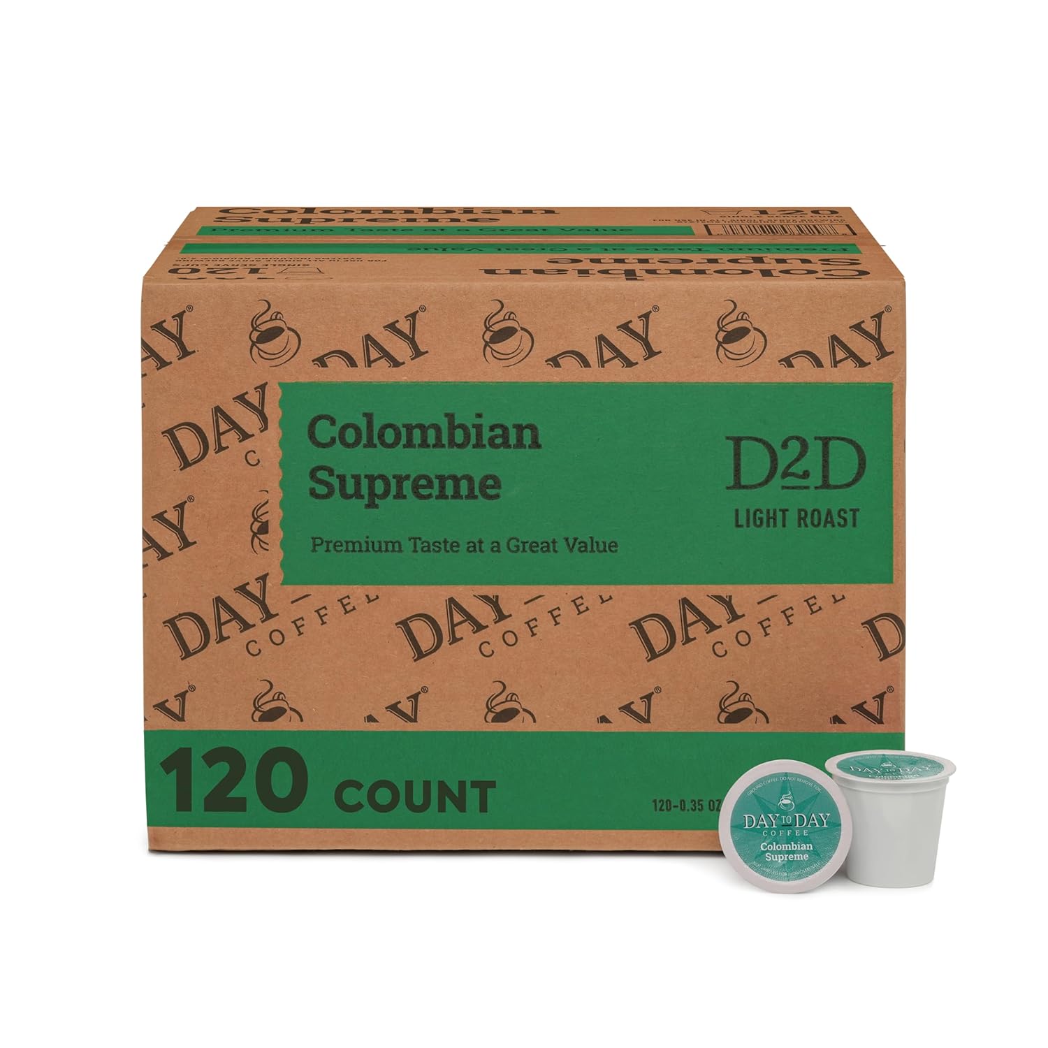 Day To Day Coffee Breakfast Blend Medium Roast Coffee Pods, 120 Count, Compatible with Keurig K-Cup Brewers, Perfect Wake-Up Coffee