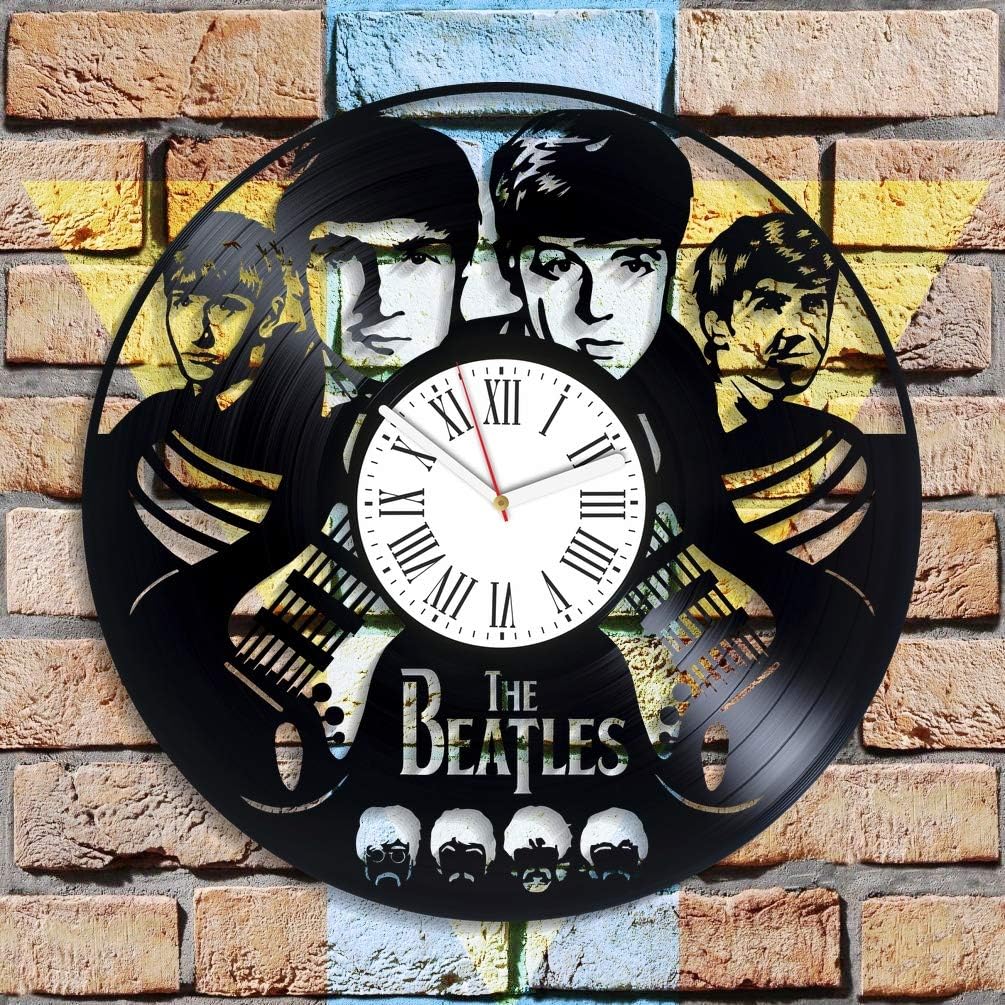 The Beatles Music Decor for Living Room Birthday Gift for Fan Home Decor Wall Clock Minimalist The Beatles Vinyl Clock Vintage Vinyl Record Clock Rock Music Band
