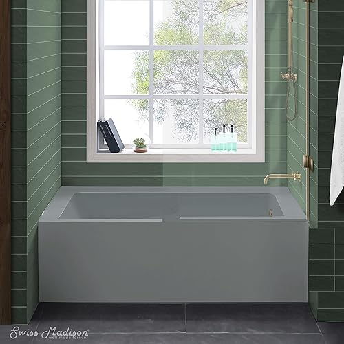 Vista 293 de Swiss Madison Well Made Forever SM-AB540MB Voltaire - Bañera de alcoba con faldón, 60 x 30 pulgadas, negro mate Mate negro
