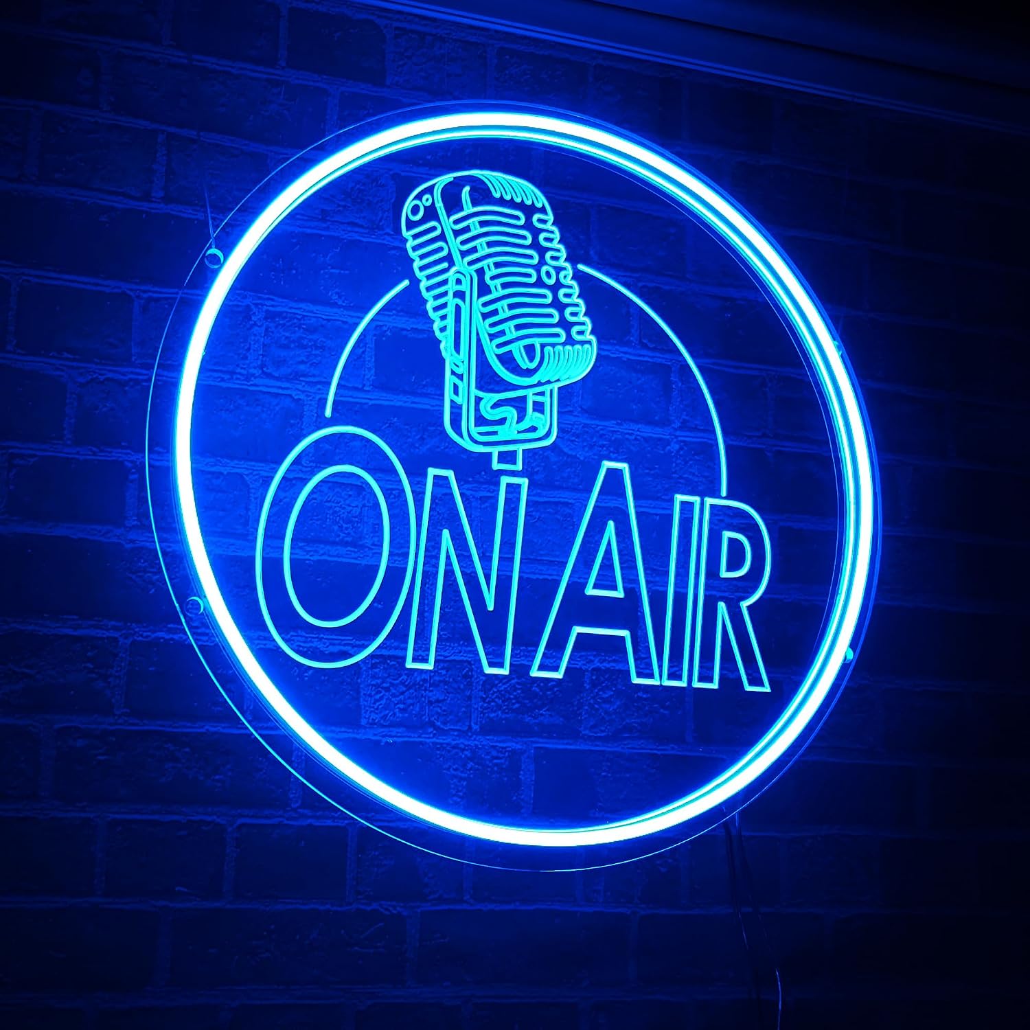 NOXTROND Personalized Live On Air Neon Sign, Custom Color Neon Live On Air 3D Art Led Sign, Dimmable Wall Décor Round Live On Air Streaming LED Night Light for Streamer, Game Room, Studio Decoration(Custom)