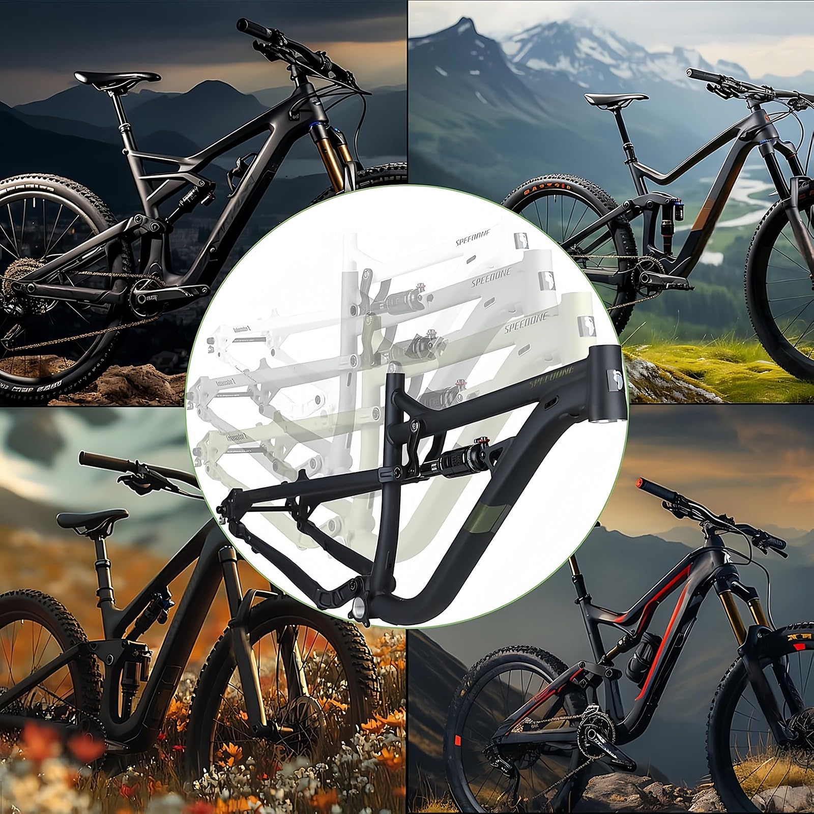 Rama MTB 29 cali w pełni zawieszona ze stopu aluminium Boost, tylny amortyzator powietrzny 148 mm, miękka rama S/M/L, okablowanie wewnętrzne