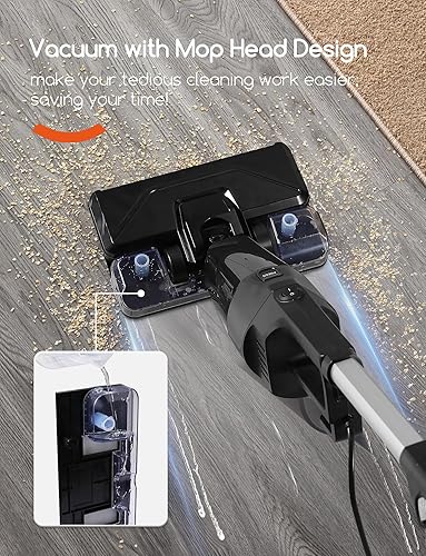 Miniatura 5 de Aspirador de palo con 3 almohadillas de mopa Electirc mopa 600W 18kpa potente succión con cable vertical aspiradora eléctrica ligera para pisos de