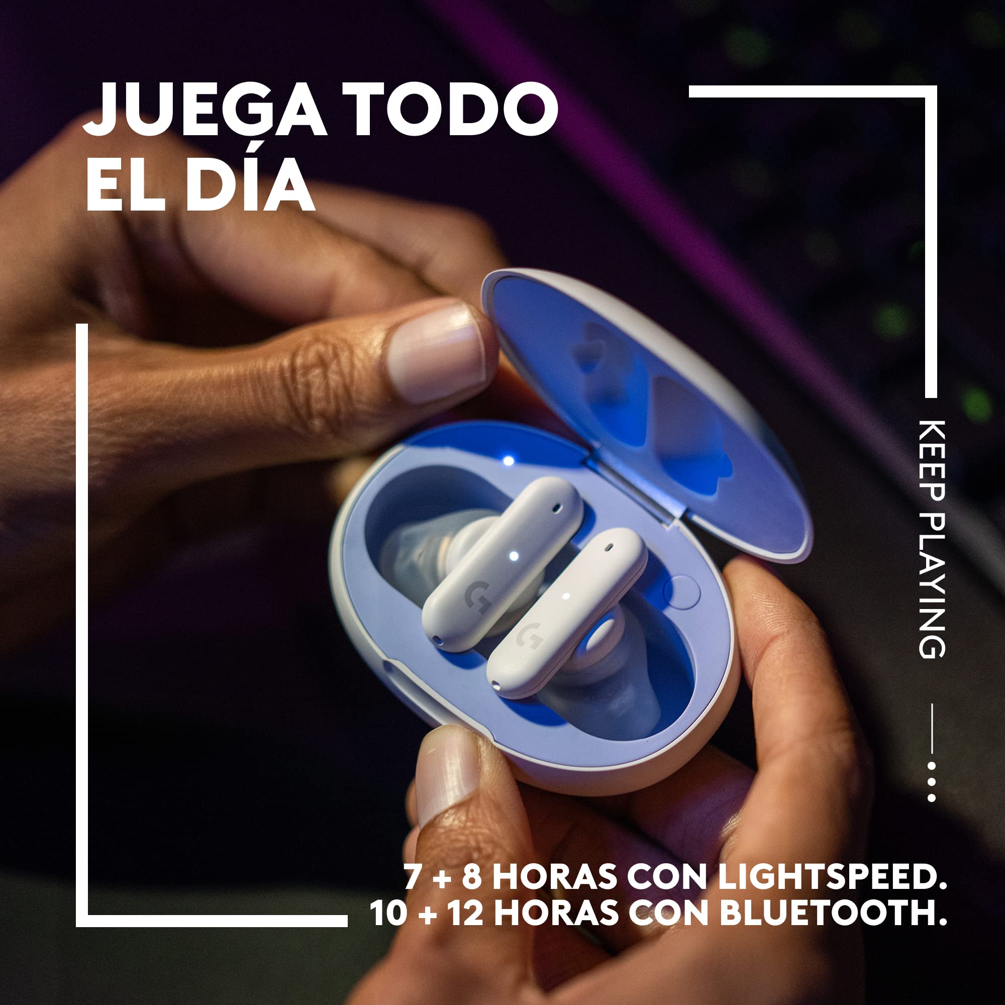 Logitech G Fits Auriculares Inalámbricos para Gaming, Ajuste Moldeado a Medida, Lightspeed + Bluetooth, 4 Micrófonos Beamforming, PC, Mac, PS5, PS4, Móvil, Nintendo Switch, Negro
