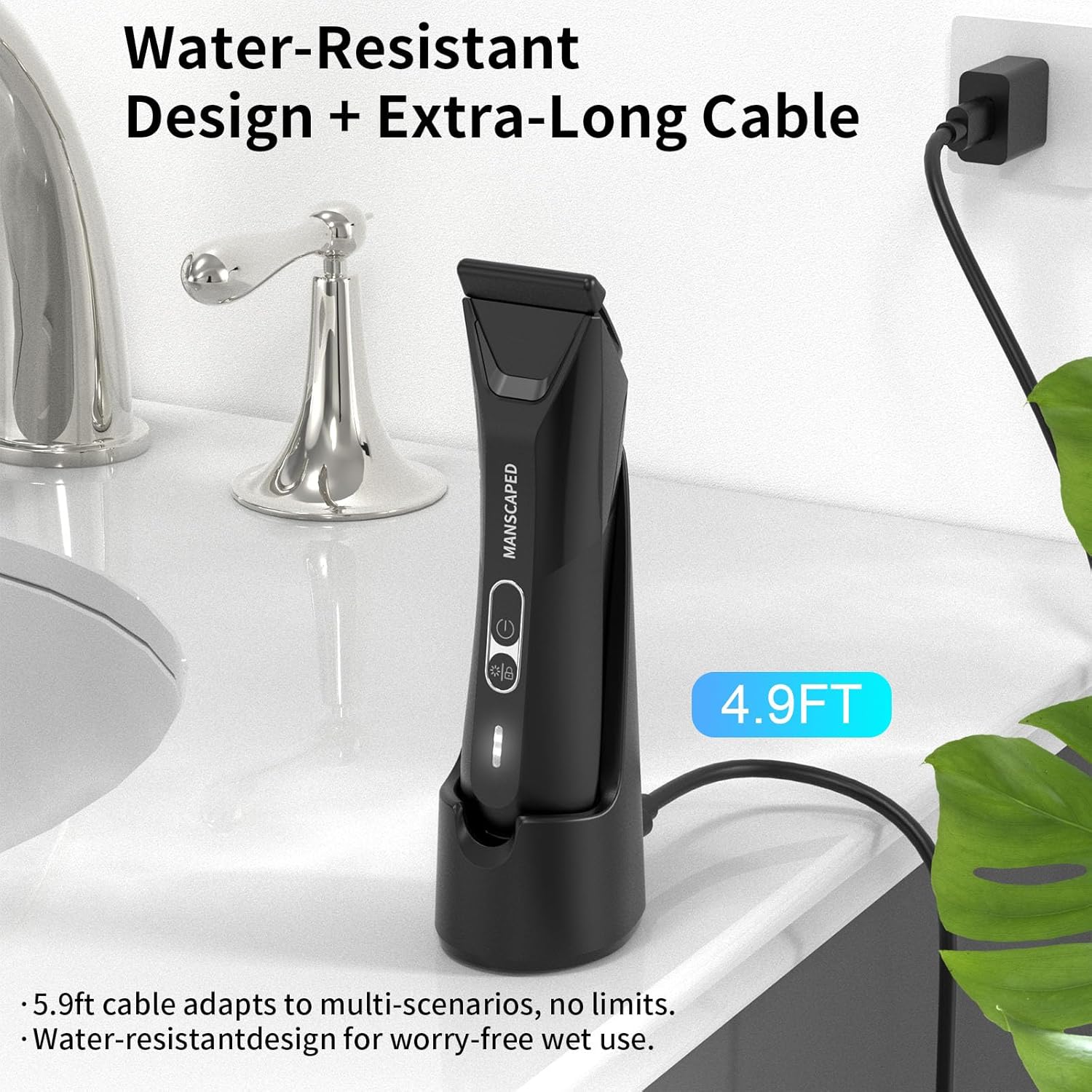 Charging Dock Replacement for MANSCAPED Lawn Mower 5.0 Ultra | Vertical Standing Charger for Manscape Trimmer with AC Adapter, Manscaped Charger Holder - Gadgets Gifts for Men (T Black)