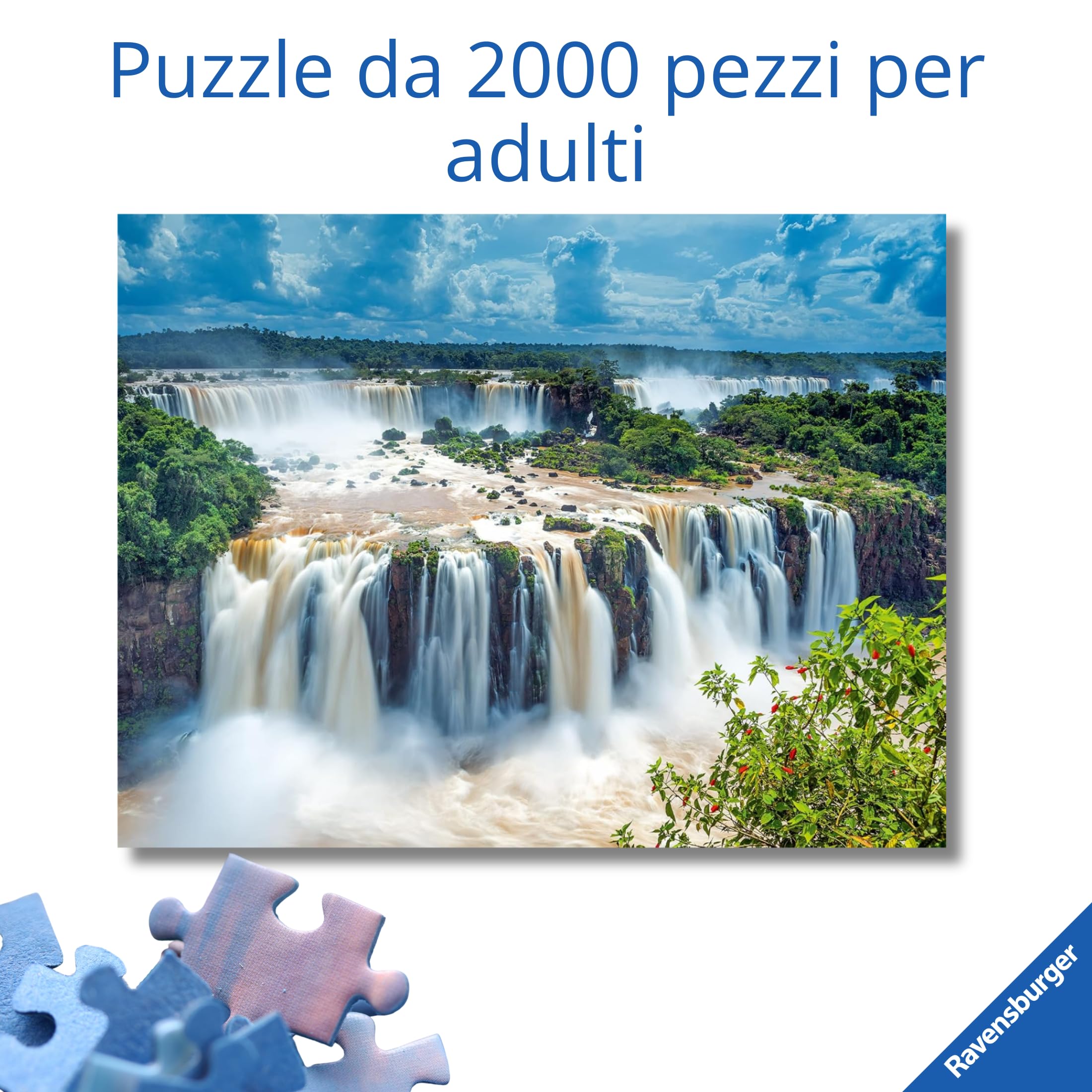 Ravensburger - Puzzle 2000 Pezzi Cascata Dell'iguazù Brasile | Puzzle 2000 Pezzi | Rompicapo Adulti E Bambini Dai 14 Anni In Su | Regalo Per Bambini E Adulti | Misure 98x75cm