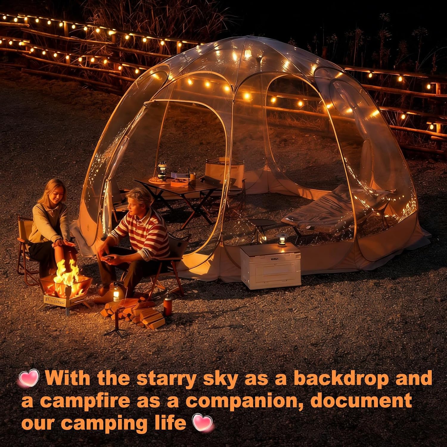 Pop Up Bubble Tent - Instant Igloo Tent - 7-9 Person Screen House for Patios - Large Oversize Weather Proof Pod - Cold Protection Camping - Beige