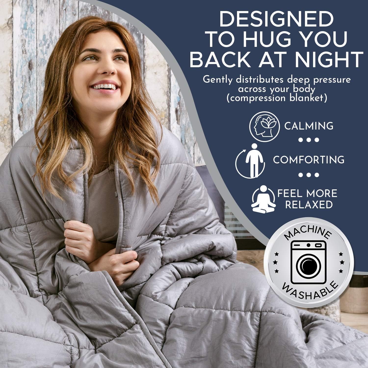 One-Day Sale: Up to 70% Off Snuggle Pro Premium Adult, Teens, Children Weighted Blanket, 15lbs (Twin/Full Size 48x72 - Gray), Breathable, Washable, Hypoallergenic & Heavy + 2 Extra Gifts w/Purchase