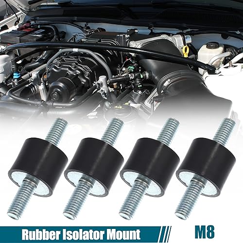 Miniatura 2 de X AUTOHAUX 4 piezas M8 - Amortiguador aislante de goma antivibración para automóvil, 0.984 x 0.787in, montaje de bobina de goma, soportes para