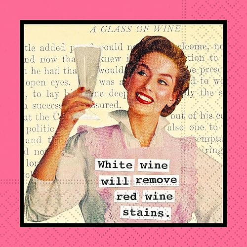 Miniatura 5 de Juego de servilletas de cóctel divertidas, estilo retro, vintage, paquete variado de refranes divertidos, 40 en total