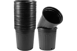 HAKZEON Black Plastic Nursery Pots: 1 Gallon Capacity for Plant Cultivation
