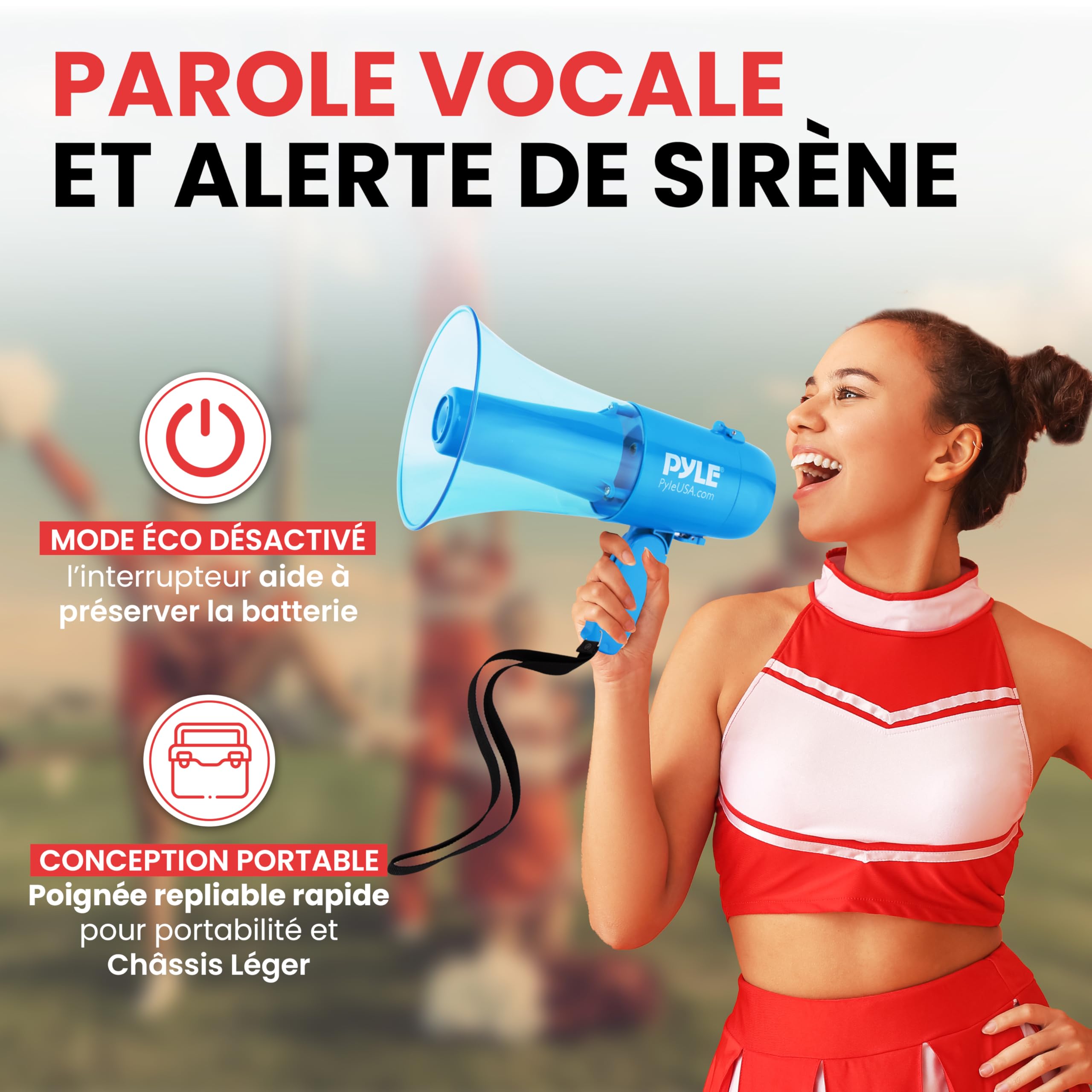 Pyle Mixte 30w Water Proof Megaphone Siren Bullhorn Speaker PMP36WLT, Bleu Transparent, Taille Unique EU