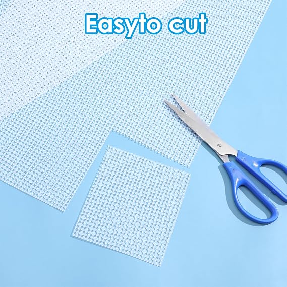 12 Pieces 7 Count Plastic Mesh Canvas Sheets for Embroidery, Acrylic Yarn Crafting, Knit Crochet Projects and Make Aquarium Dividers (10.5 X 13.5 Inch)