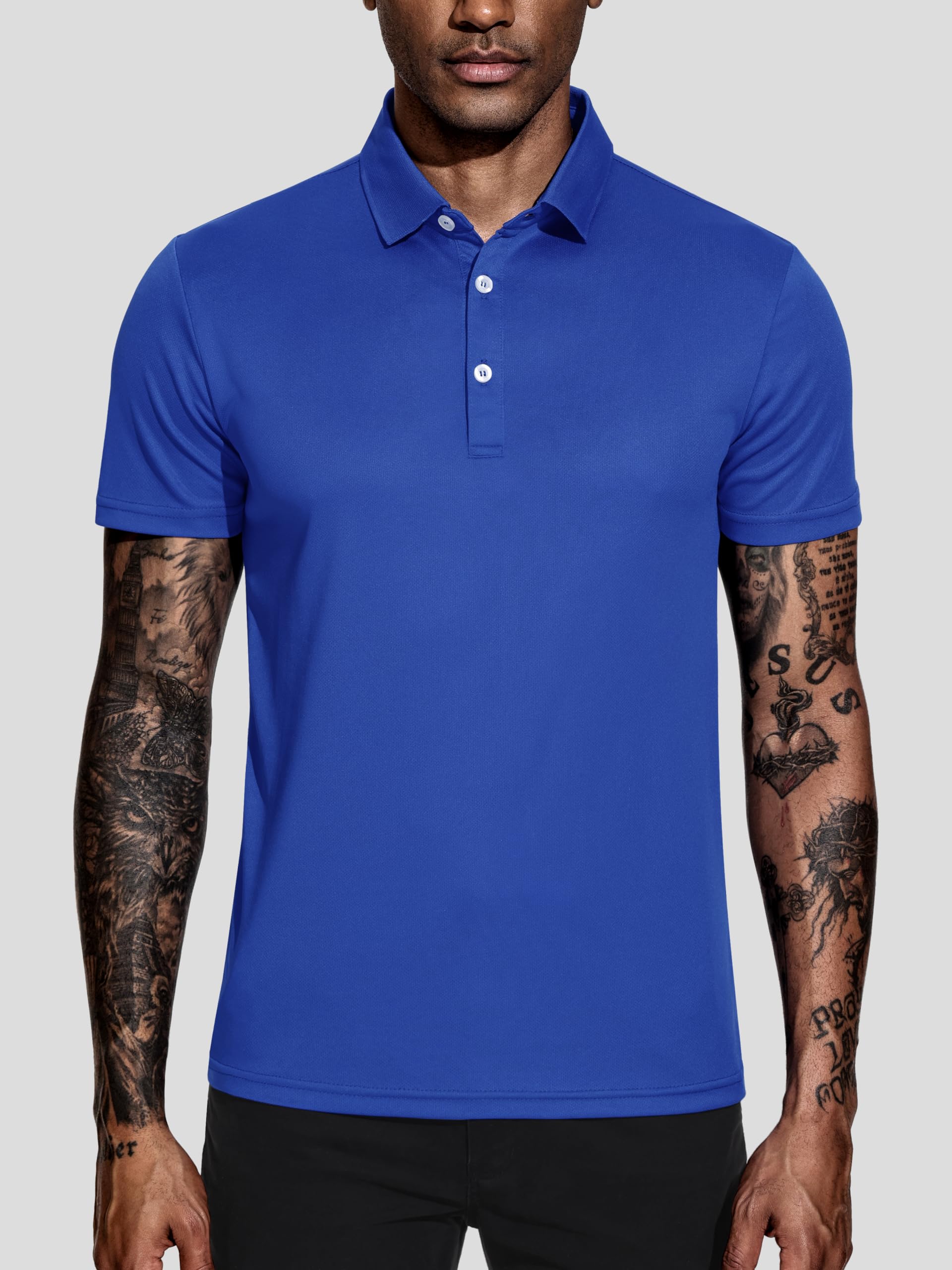 Teesmen Hommes Polo T Shirt Sport Quick-Dry Tech Wicking Golf Respirant Manches Courtes Polo