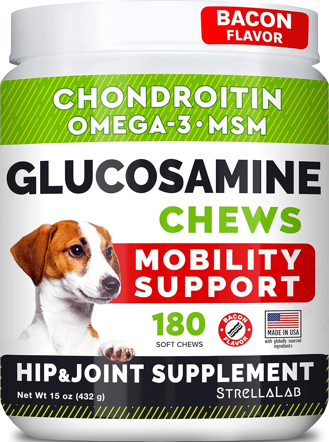 STRELLALAB Glucosamine Treats for Dogs Joint Supplement