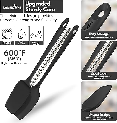 Miniatura 2 de Juego de espátulas de silicona  4 espátulas de goma de silicona resistente al calor 600F para tareas diarias  Espátulas de cocina de diseño sin