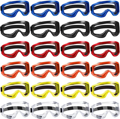 24 gafas de seguridad para niños, gafas de ciencia para adultos, gafas protectoras de laboratorio para el hogar, el aula y el trabajo (multicolor)