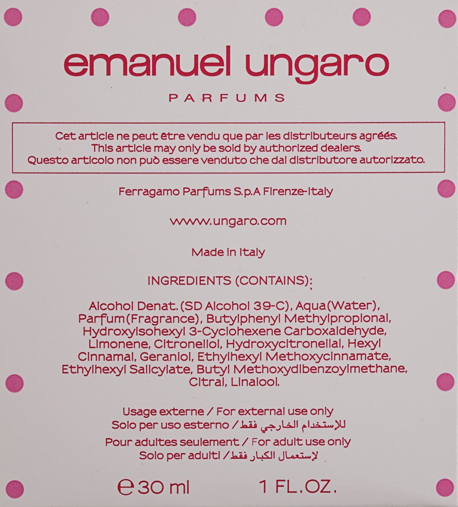 Ungaro Party EDT 30 ml Vapo, 1 opakowanie (1 x 30 ml)
