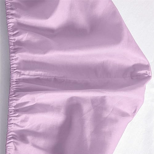 Miniatura 3 de 4U'LIFE Paquete de 2 sábanas bajeras tamaño King, microfibra de doble cepillado de la serie Prime 1800, ultra suaves y cómodas, color morado lavanda