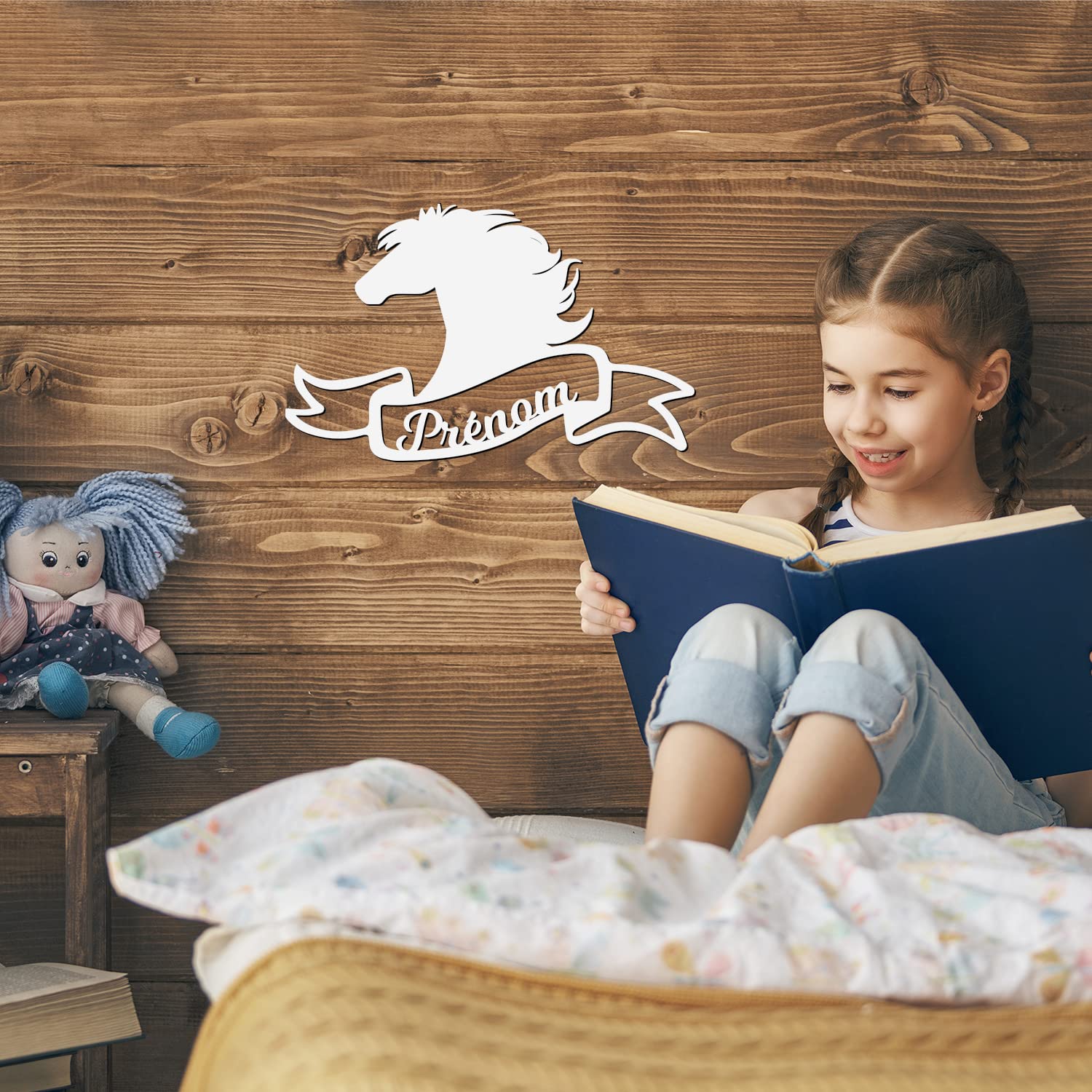 Lampe Cheval Led Murale En Bois Gravé Veilleuse Déco Avec