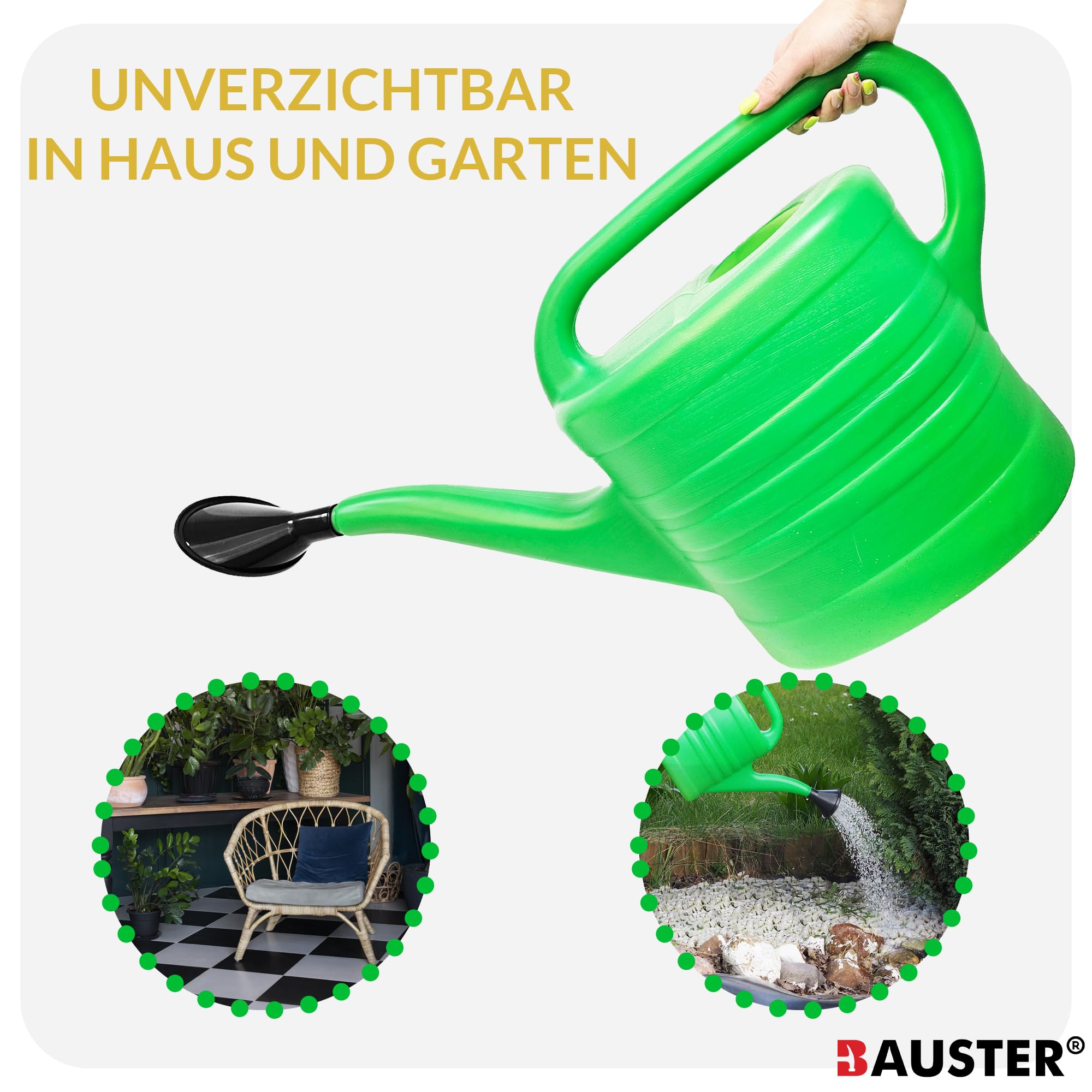Gießkanne 10l Gartengießkanne aus Kunststoff Deal für Haus, Gießen von Blumen mit Gießbrause, Garten, Gewächshaus für Innen- und Außenbereich, Bewässerung