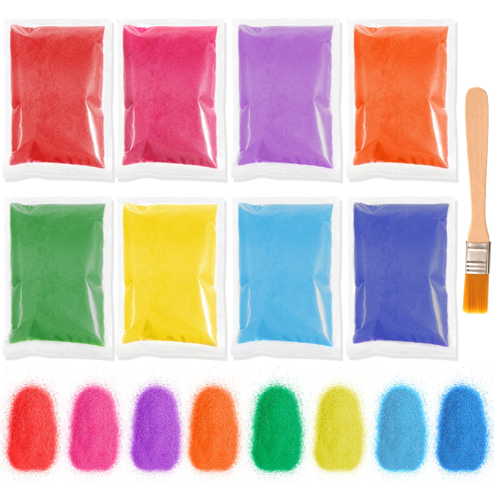 HOWAF 8 Pack Rangoli Colour Powder Crafts Diwali Rangoli Powder Paint Colours Craft Indian Coloured Sand Art Kits for Adults Happy Diwali Decorations Floor Decoration, 100g Each