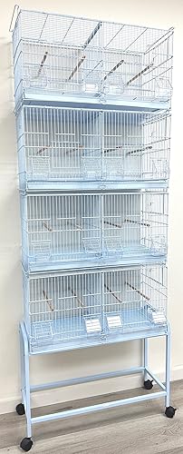 Miniatura 9 de Jaula de vuelo de aves apilable de zinc galvanizado con divisor extraíble (zinc galvanizado, 26.5 x 11 x 15 pulgadas de alto, Lot-4)