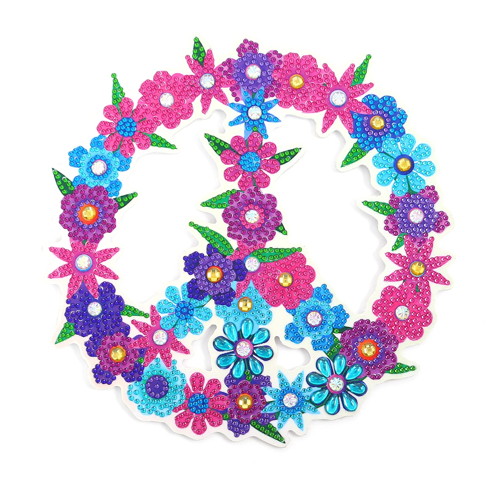 DIY Diamond Painting Wreath Kits Special Shaped Rhinestone Partial Drill Crystal 5D Diamond Painting by Number Mosaic Art Crafts Home Wall Decor 11.8 Inch (Flower)