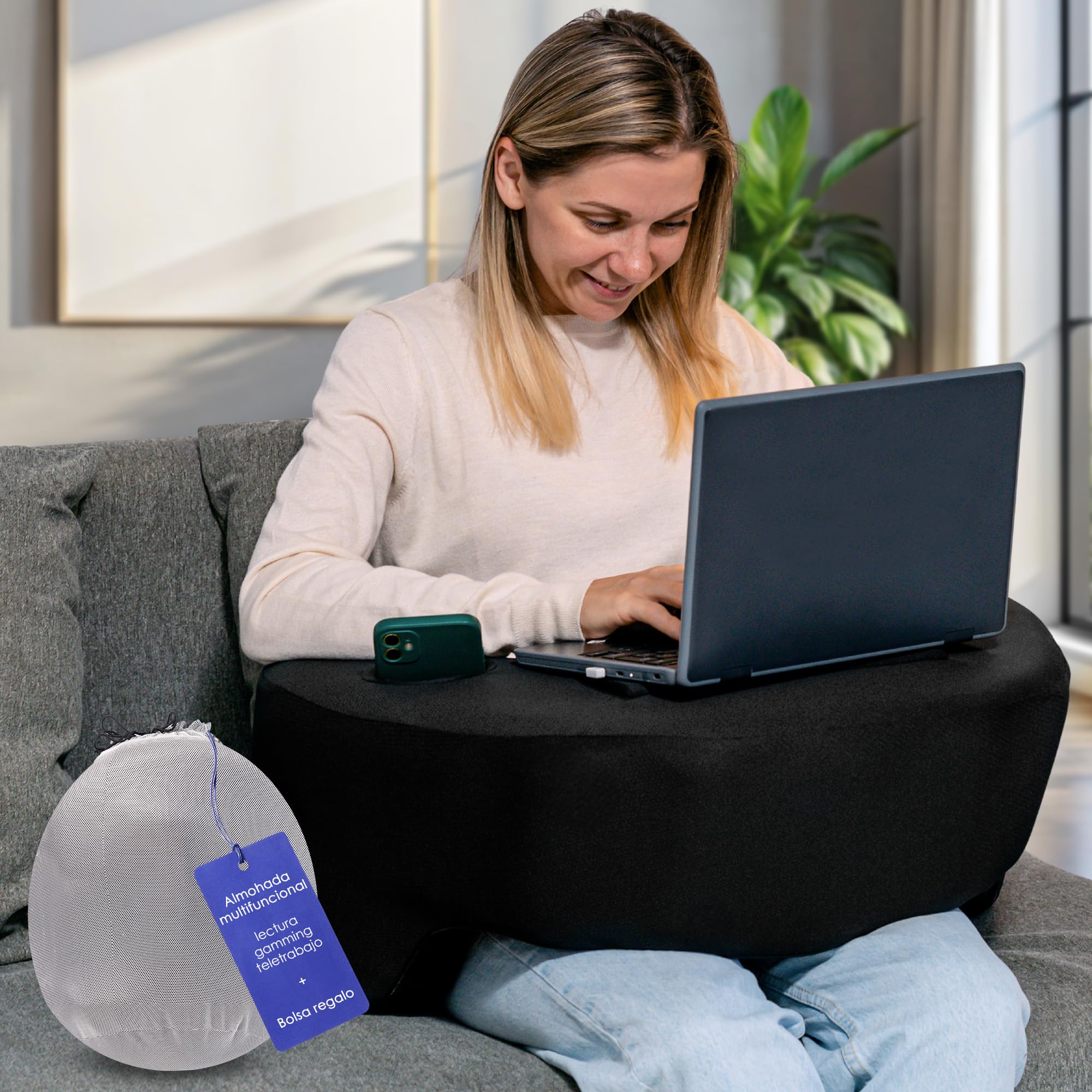 Folios y Tinta Almohada de Lectura Reposabrazos Portatil para la Cama Plegable de Viscoelastica, Cojin para Jugar en Sofá Plegable Viscoelastica Almohada Portatil Teletrabajo Soporte Cojin para Leer.