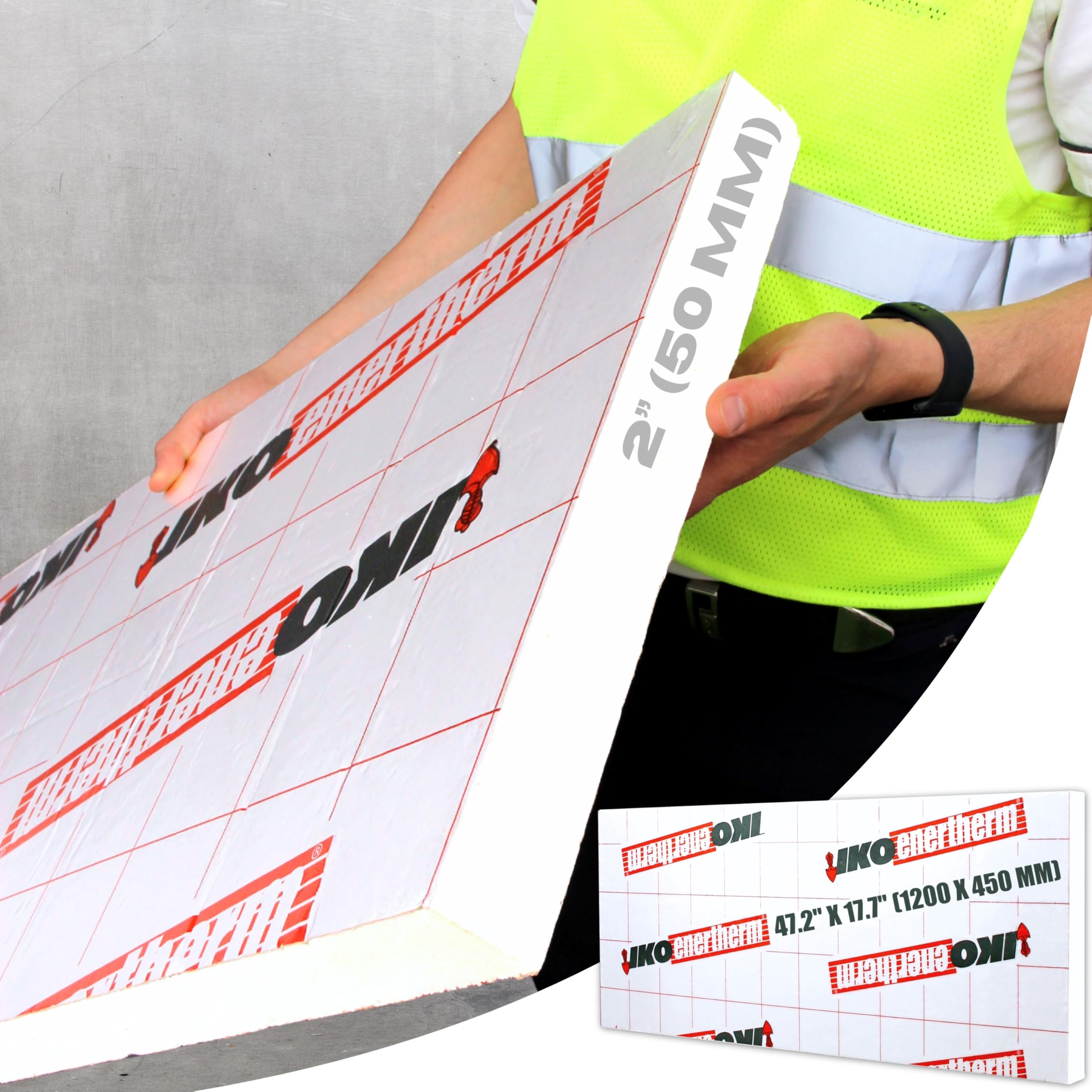 10x PIR Insulation Boards 1200 x 450 x 50 mm; 47.2 x 17.7 x 2 in, One Panel Covers 0.54m² (5.81 ft²), Rigid Thermal Panel with Aluminum Foil on Both Sides for Walls, Roofs, Floors and Sheds
