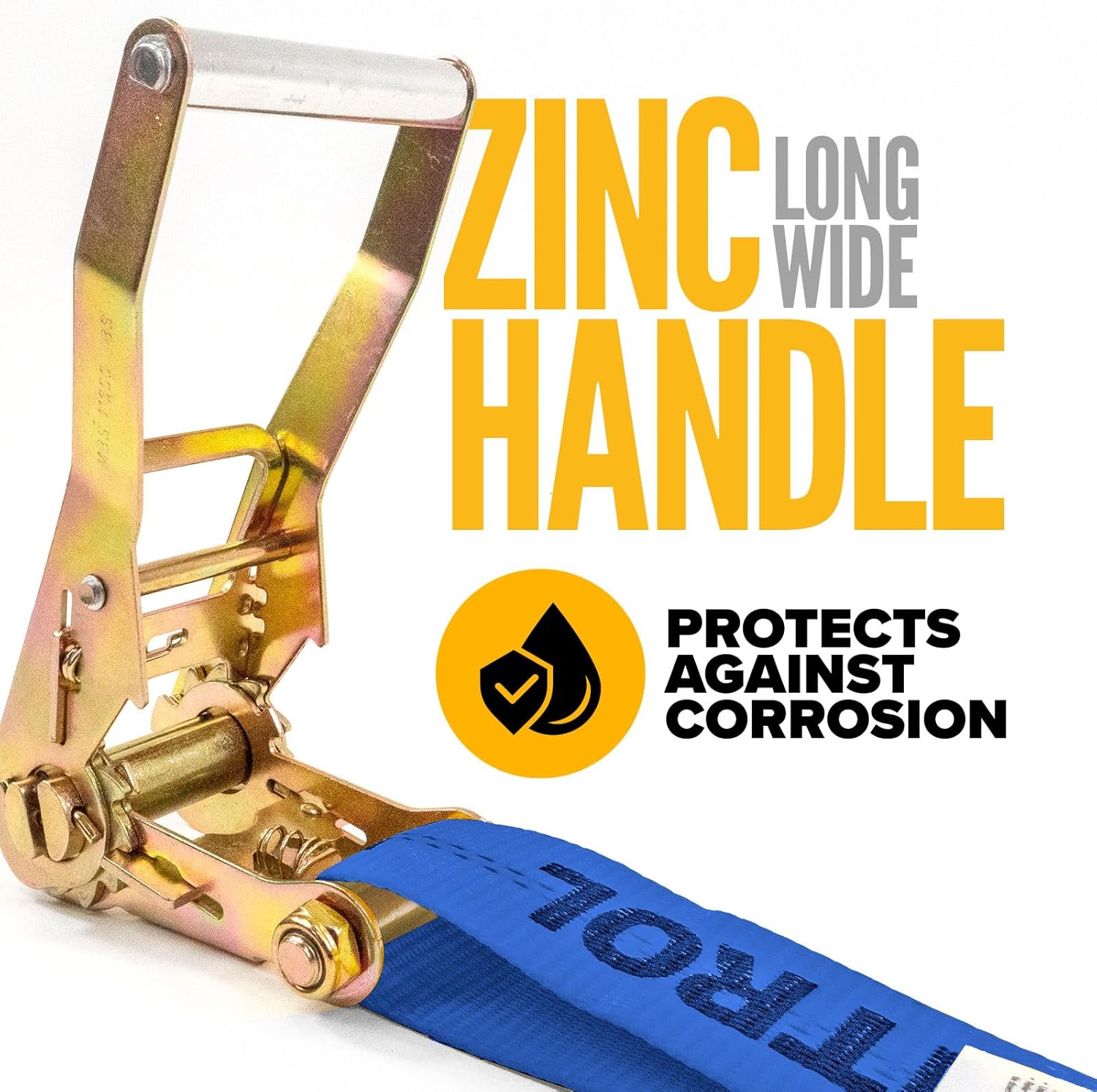 US Cargo Control Flat Hook Ratchet Straps 2 Inch x 30 Foot (10-Pack), 10,000 LBS Break Strength, Blue Heavy Duty Ratchet Straps with Black Flat Hooks, Tie Downs for Flatbed Trailers - Image 5