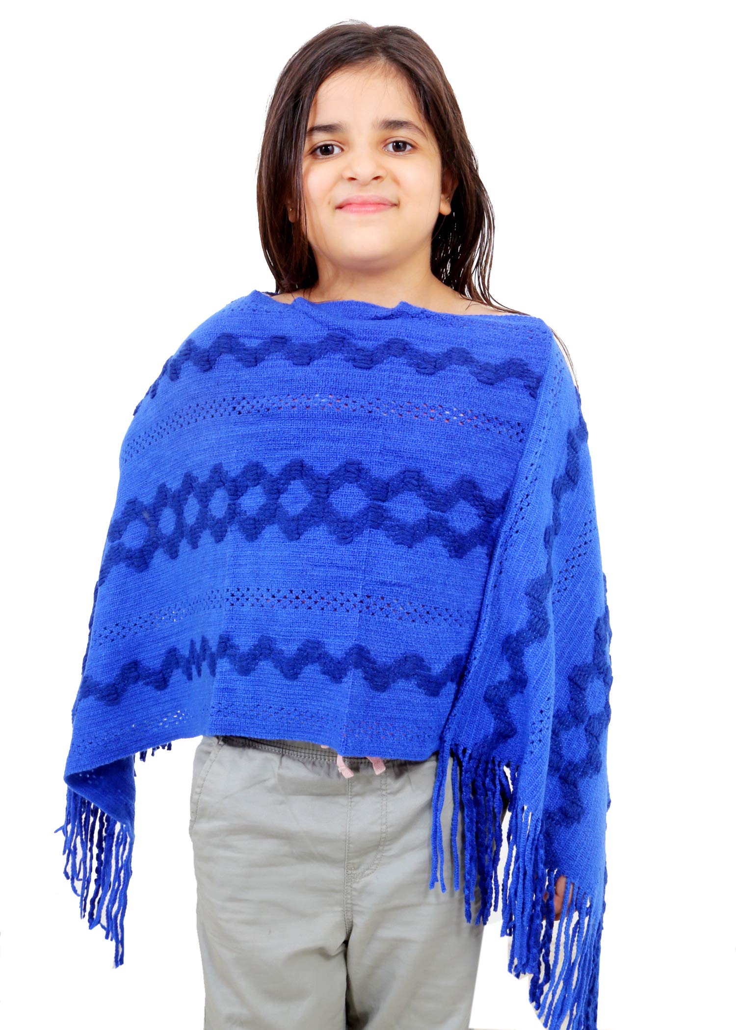 Girls Solid Kashmiri Frill Cape Coat Parent-image-46
