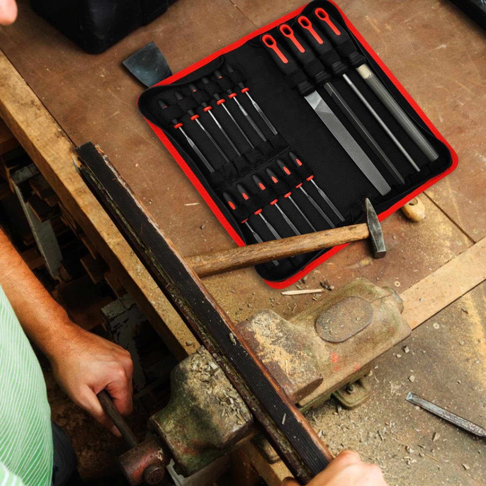 Set di lime in acciaio ad alto tenore di carbonio, multiuso: piatta | semicircolare, rotonda, grande, ad ago di precisione, per lavorazione del metallo, lime per legno, lavorazione del legno
