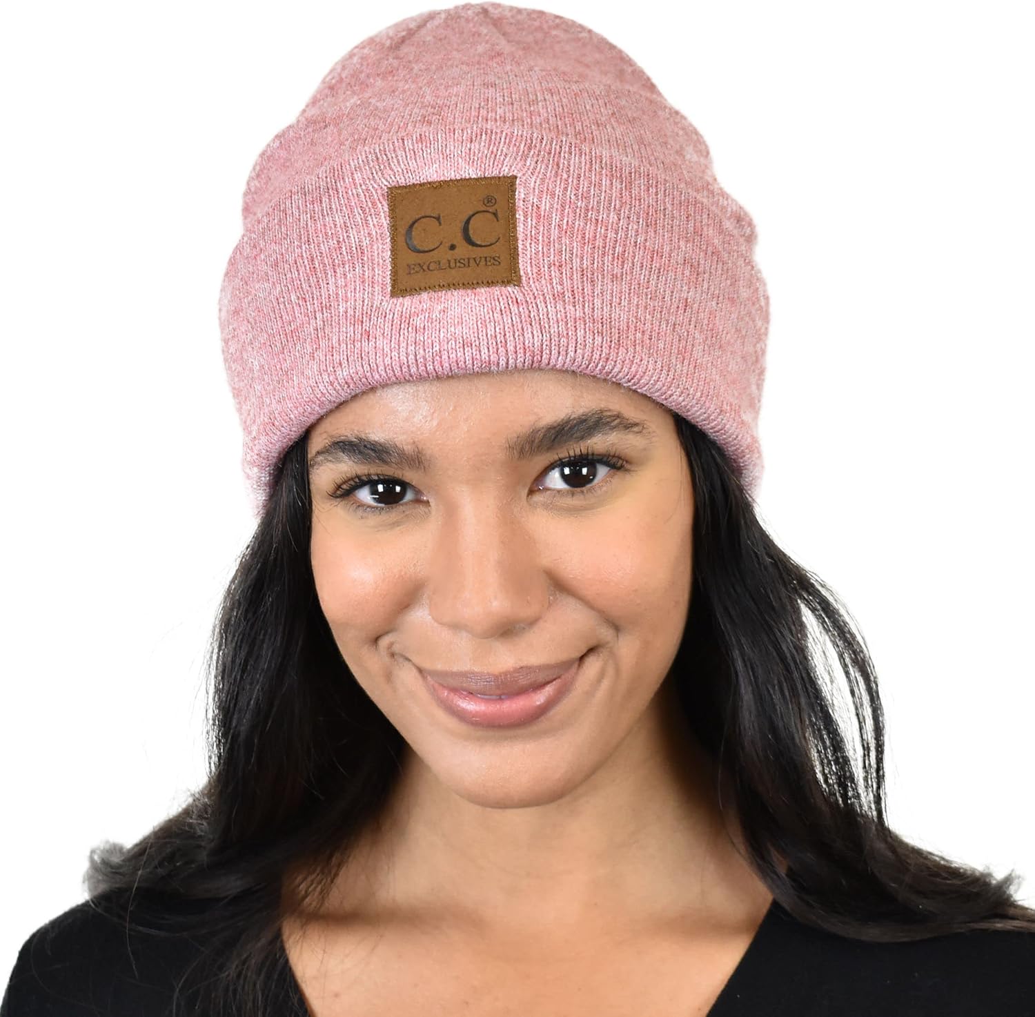 C.C Unisex Soft Warm Acrylic Knit Cuffed Recycled Yarn Beanie